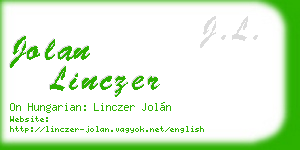 jolan linczer business card